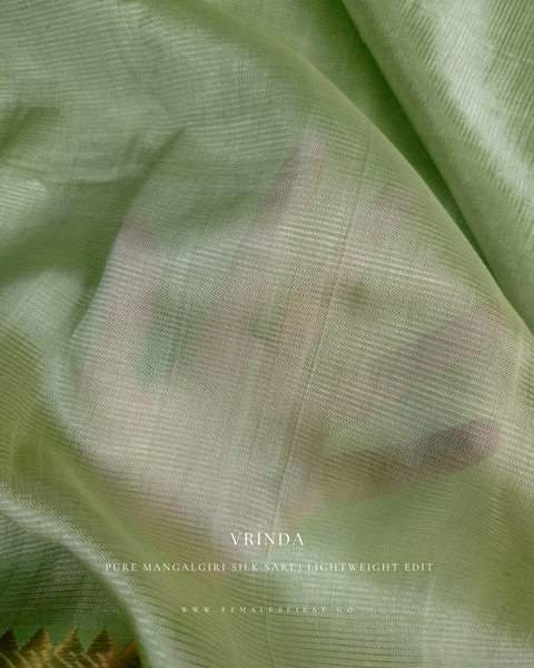 Pastel Cool Green Mangalgiri Silk