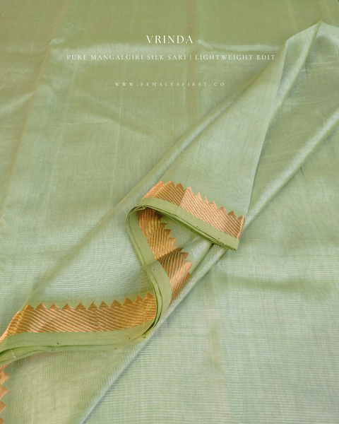 Pastel Cool Green Mangalgiri Silk