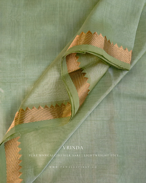 Pastel Cool Green Mangalgiri Silk