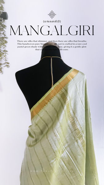 Pastel Cool Green Mangalgiri Silk