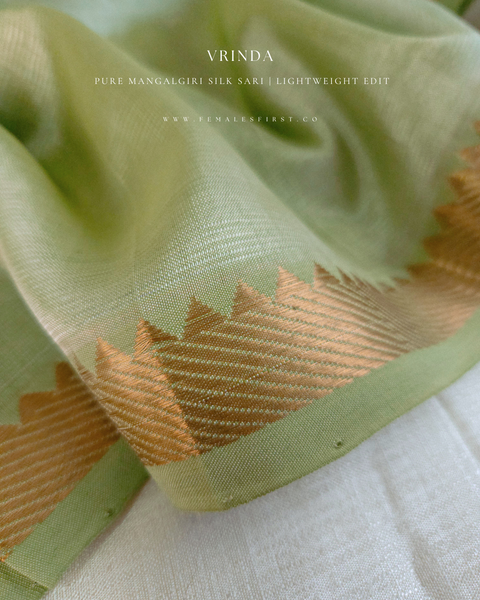 Pastel Cool Green Mangalgiri Silk