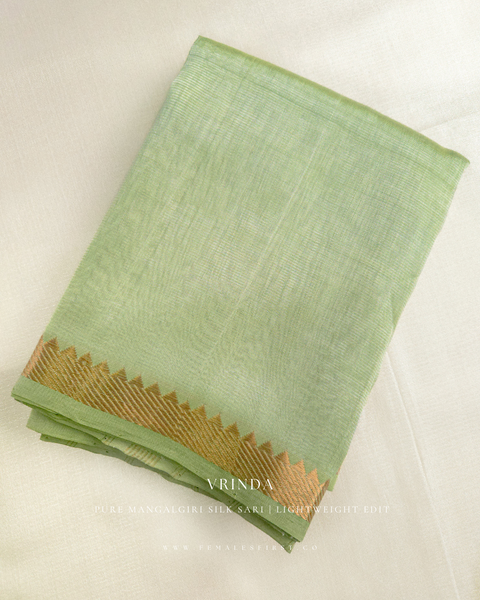 Pastel Cool Green Mangalgiri Silk