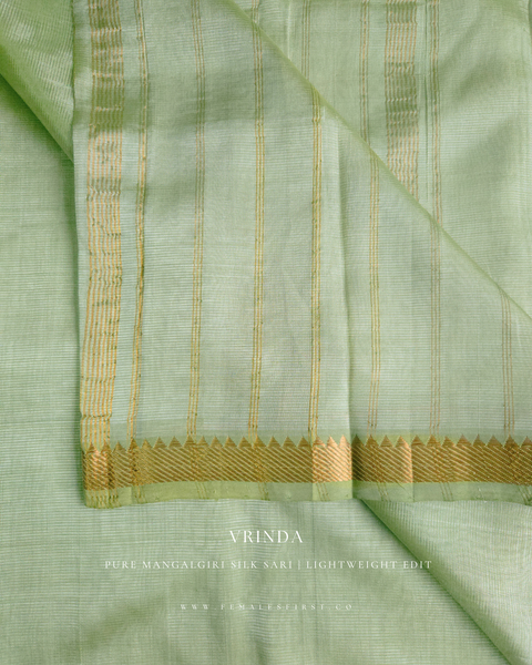 Pastel Cool Green Mangalgiri Silk