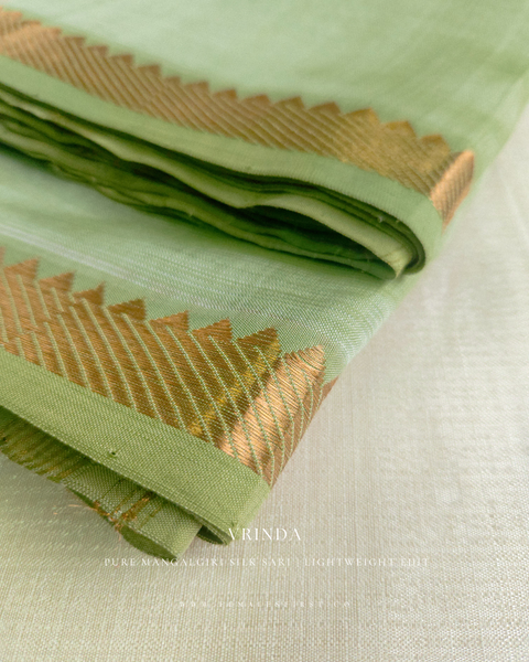 Pastel Cool Green Mangalgiri Silk