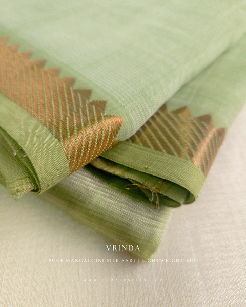 Pastel Cool Green Mangalgiri Silk