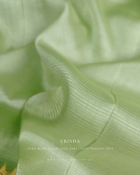 Pastel Cool Green Mangalgiri Silk