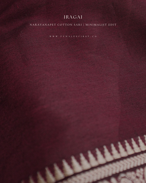 IRAGAI | Narayanapet Cotton sari in Maroon