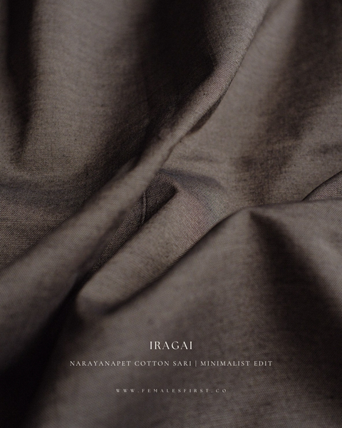IRAGAI | Narayanapet Cotton sari in Dark Plum