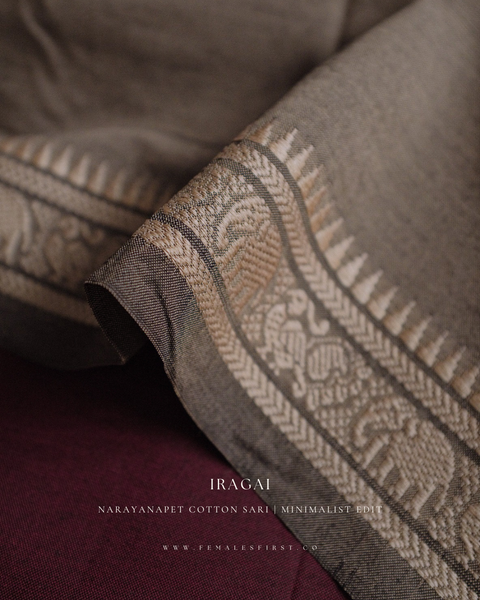 IRAGAI | Narayanapet Cotton sari in Maroon
