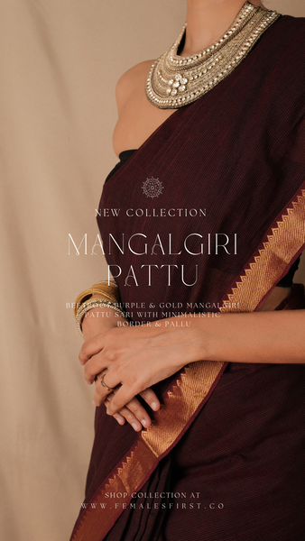 Pure Mangalgiri Cotton Collection (II)-Beetroot Purple