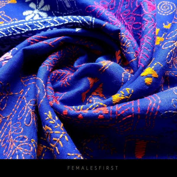 Pure Cotton Fabric w Kantha Embroidery (I)