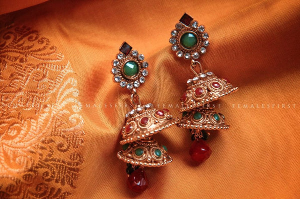 Bombay Design Layered Earrings