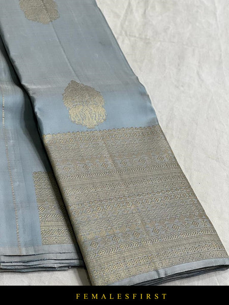 Grey Kanjivaram Silk Sari